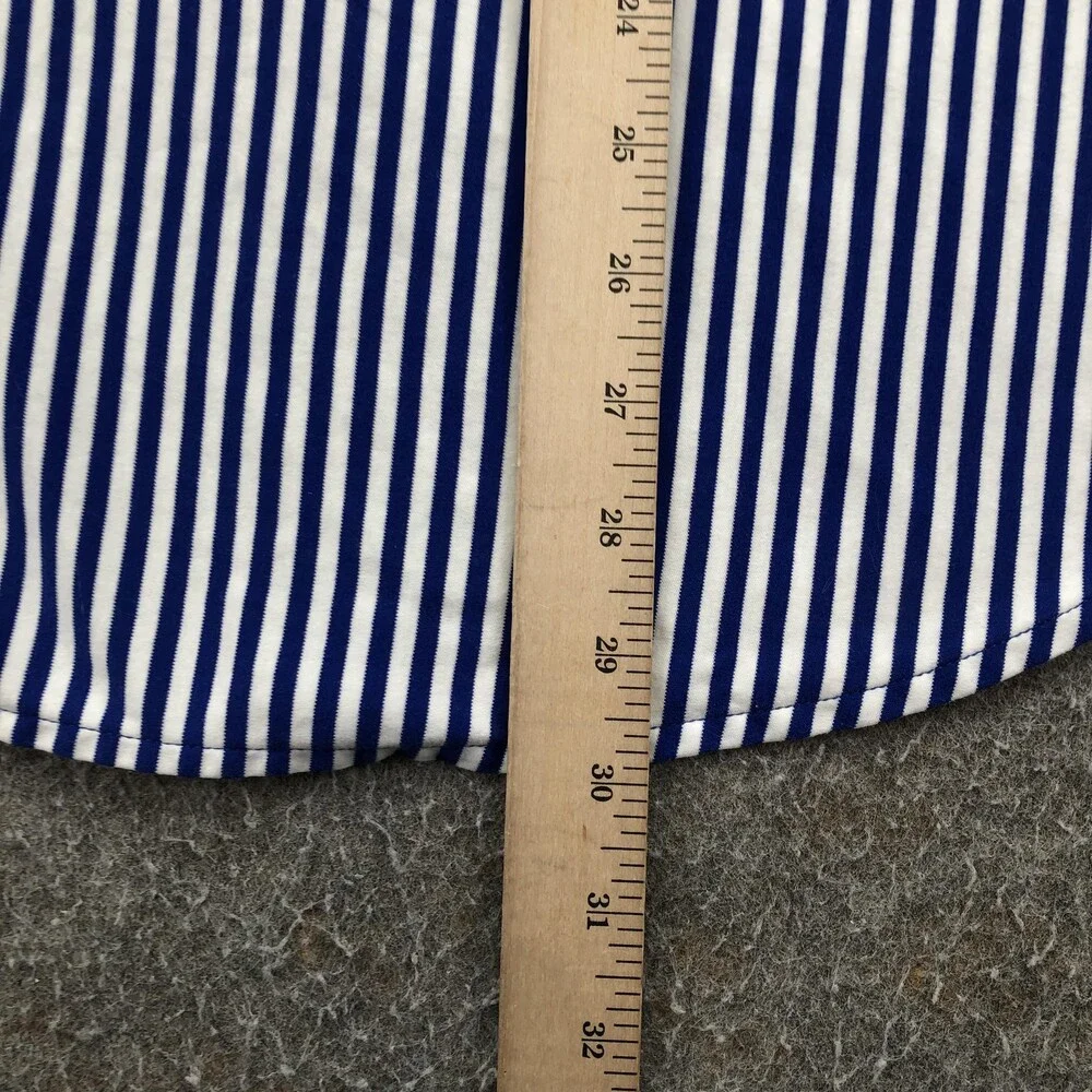 Polo Ralph Lauren Shirt Mens Large Blue Stripe Classic Fit Dress Long Sleeve